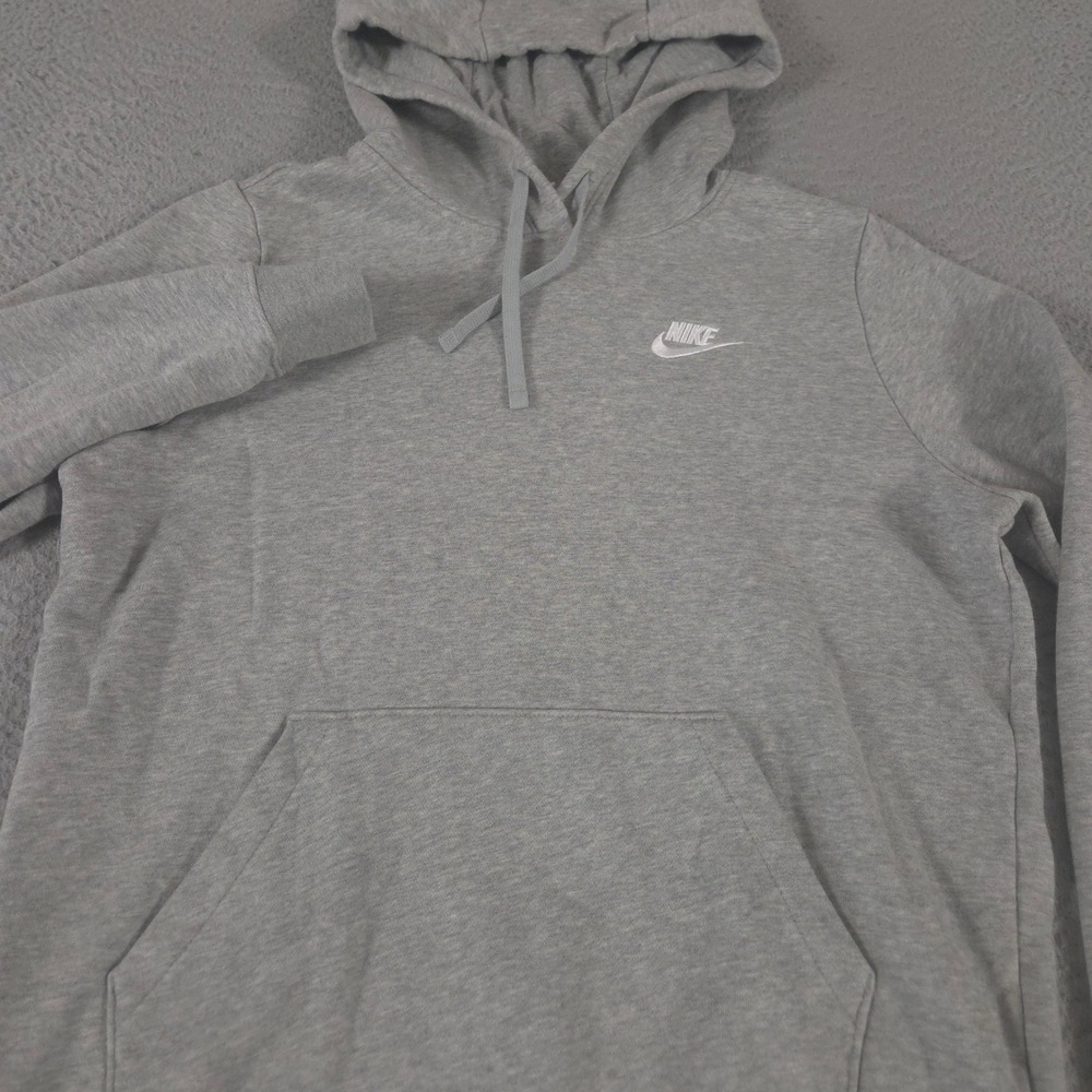 Nike Hoodie Womens Small Gray Sportswear Club Fleece Kangaroo Pocket Pullover